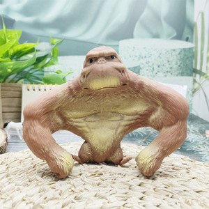 Jouet anti-stress élastique en EVA, singe orang-outan jaune, gorille amusant, jouet à presser pour la décompression - Product Image 4