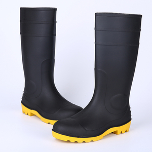 Bottes Wellington noires OEM en gros, avec embout en acier, anti-perforation, antidérapantes, résistantes aux huiles et aux produits chimiques, pour la construction - Product Image 2