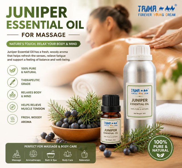 Organic Juniper Oil Extract Juniper Berry Essential Oil Vlavoring Cas 8012-91-7 Juniper Flavour for Massage