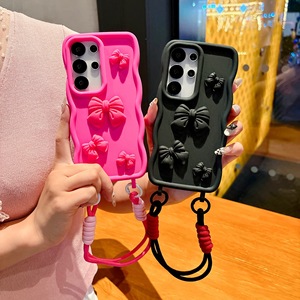 Funda para Samsung S25 Ultra y S24 <span class=keywords><strong>Plus</strong></span> con diseño de onda grande, lazo bonito y orificio para cordón, todo en uno, DIY transfronterizo - Product Image 2