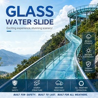 Toboggan aquatique commercial en verre à piste longue pour zones panoramiques, parcs d'aventure et stations de montagne