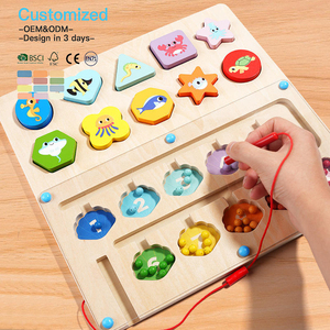 EDULAND OEM ODM CPC CE Juguete de Madera Montessori 2 en 1: Juego de Emparejamiento y Laberinto, Divertido Rompecabezas Infantil - Product Image 3