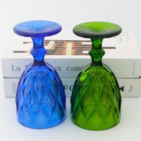 LANGXU fête de mariage diamant coupe gaufré classique verre à vin rouge cristal gobelets à pied verre vintage