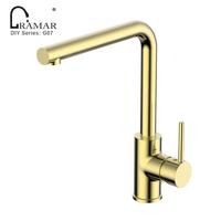 Robinet de cuisine classique traditionnel à poignée unique et à trou unique en laiton massif noir et or rose pour usage hôtelier