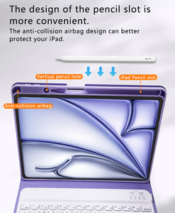 เคสพับได้ SYX PU + คีย์บอร์ด สำหรับ <span class=keywords><strong>iPad</strong></span> รุ่นที่ 7/8/9 ขนาดหน้าจอ 10.2/10.9/11/12.9 นิ้ว สำหรับแท็บเล็ต ฝาปิดแบบพับสามตอน ป้องกัน - Product Image 6