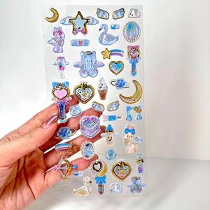 Autocollants en acrylique 3D gaufrés étanches à effet diamant étincelant avec feuille de perle, cadeaux promotionnels personnalisés, vente chaude - Product Image 2