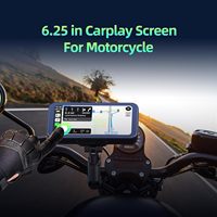 Navigateur GPS portable sans fil pour moto de 6,25 pouces avec Carplay et Android Auto, écran tactile, moniteur intelligent pour moto, étanche