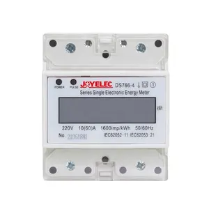 JOYELEC pengukur KWh, DS766-4 pengukur daya listrik portabel dengan rel dipasang KWh