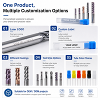 2 Mata Bor Karbida Flute untuk Mesin CNC, Pemotong untuk Aluminium, Kayu, Akrilik, dan Material Lunak