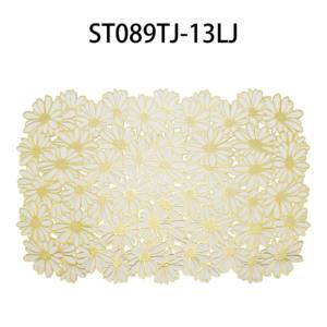 Wholesale Customized PVC Bronzing <b>Placemat</b> Hollow Flower Faux <b>Leather</b> Waterproof and Oilproof Mats & Pads - Product Image 2