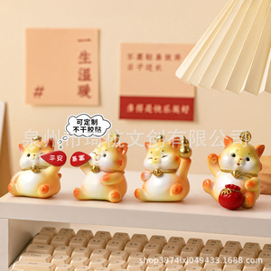 Mini soporte para teléfono con forma de gato, decoración de escritorio de resina, amuleto de la suerte portátil para oficina, hogar, entrada - Product Image 1