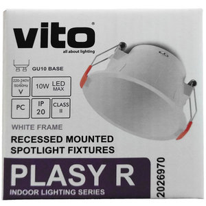 Round Support For Gu10 Recessed <b>Spotlight</b> 83mm White Ceiling Mount Fixtures - Product Image 2