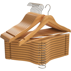 Cintres en bois naturel pour vêtements, cintres pour vêtements, cintres en bois personnalisés avec logo - Product Image 1