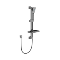 système douche noir mat ensemble de pommeau de douche mural robinets avec barre coulissante, support de douche de salle de bain