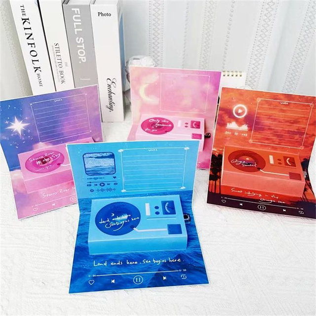 Wholesales Voice Cassettes Tape 60s Message Recorder Customizable Sound Greeting Card for Valentine's Gift Sound Greeting Card
