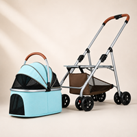 Poussette pliable pour animaux de compagnie avec cabine détachable, roues en EVA, maille respirante et verrou de sécurité pour chats et chiens – Marque privée