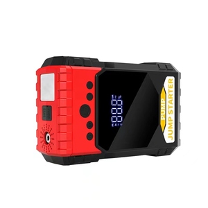 Compresseur d'air électrique portable 2-en-1 pour pneus de voiture avec arrêt automatique, 4 embouts, batterie externe 12V et démarreur de voiture - Product Image 5