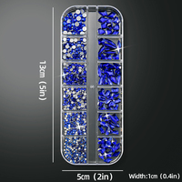 12 grilles de strass pour ongles en verre, thème Noël, bleu diamant, 3D, rouge et vert, formes irrégulières et rondes, tailles mixtes, pour décoration de Noël