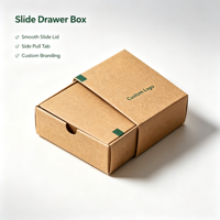 Boîte coulissante en papier kraft sur mesure, acceptant les commandes d'échantillons, boîte coulissante recyclable pour petits emballages cadeaux