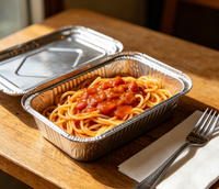 Barquette rectangulaire en aluminium FOIL 9x13 pouces avec couvercle, 118 oz/3500 ml, demi-taille, robuste, jetable, de qualité alimentaire, pour cuisson et conservation des aliments