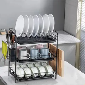 Égouttoir en métal multicouche pour la cuisine de la maison, support de séchage de la vaisselle, supports de rangement en acier inoxydable