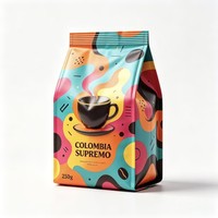 Bolsa de Embalaje de Café Personalizada con Cierre Ziplock, Parte Superior de Papel de Aluminio, Resistente a la Humedad