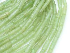 Perles en tube d'aventurine verte, brin de 13 pouces (14x4 à 16x5 mm), évaluation tierce PMEGEMSBEADS PME-B5 pour la fabrication de bijoux - Product Image 6