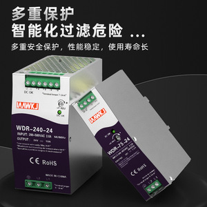 IWKJ WDR 24V แหล่งจ่ายไฟราง DIN 75W/120W ระบบระบายความร้อนอัตโนมัติ แหล่งจ่ายไฟแบบสวิตชิ่งเอาต์พุตเดี่ยว - Product Image 4