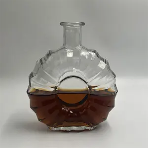 Fashioned empty liquor bottle crystal bourbon whisky spirit decanter brandy 700ML glass bottles vodka