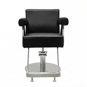 Chaise de salon de coiffure commerciale au design moderne, accoudoirs en cuir synthétique, pompe hydraulique, hauteur réglable, siège pivotant - Product Image 4