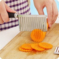 Roestvrijstalen Golfplaten Mes Voor Het Snijden Van Aardappelgolven Keukensnijder Voor Chips Groente & Fruit Chopper