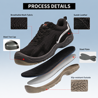 Bottes de travail AOXIANG personnalisables unisexes noires en maille respirante avec embout en acier, antidérapantes, résistantes à l'huile, antistatiques, pour la construction industrielle
