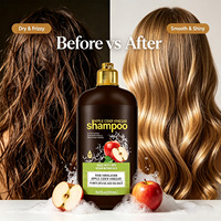 Shampoo nourrissant à la fragrance de pomme 500 ml, équilibrant le cuir chevelu, clarifiant, réduit les frisottis, pour salon de coiffure, hôtel, vente en gros