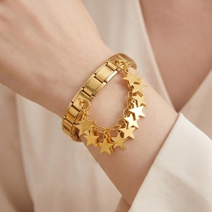 Bracelet à breloques italien en gros, double crochet, en acier inoxydable, modulaire, extensible, à maillons, pour bijoux, cadeau - Product Image 3