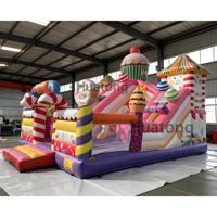 Château gonflable Huatong avec toboggan, aire de jeux gonflable combinée, château de saut rose bonbon pour enfants
