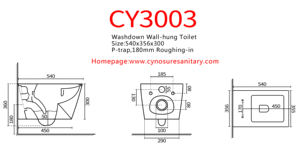 Inodoro Suspendido con Certificación CE, Inodoro Redondo/Cuadrado sin Borde, Inodoro Montado en la Pared, Asiento de Inodoro Europeo Dorado Montado en la Pared - Product Image 6