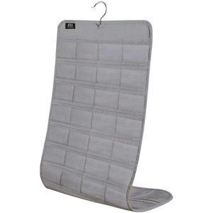 Hanging Jewelry Organizer 80 Pocket Grey Rectangular for Earring Ring Storage Women Girls Modern Non Woven Fabric - Product Image 4