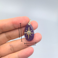 Pendentif en zircon naturel taillé en goutte d'eau, plaqué or, fait main, bijoux de mode transfrontaliers pour femmes européennes et américaines