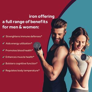 Vigoworld Vegan 65mg 철분 씹을 수있는 정제 비타민 C와 엽산 적혈구 지원을위한 완전 채식 철분식이 보충제 - Product Image 5