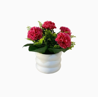 Bonsaï artificiel à 5 têtes de roses en pot, fleurs en soie faites à la main pour la décoration de la maison et du bureau, et cadeau pour la Saint-Valentin