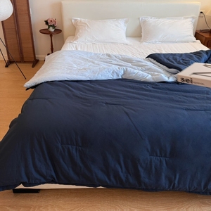 Chất lượng đảm bảo Trắng Sợi nhỏ Duvet bedding Set Máy có thể giặt mát mùa hè nhẹ <span class=keywords><strong>Comforter</strong></span> với Polyester Điền - Product Image 4