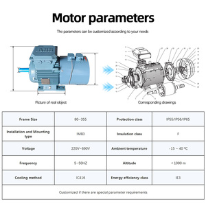 มอเตอร์อะซิงโครนัสสามเฟส ABB QABP 0.25KW~250KW 6 โพล 1000 รอบต่อนาที IMB3 พร้อมระบบควบคุมความเร็วรอบแบบแปรผันด้วยความถี่  พร้อม Encoder IC416 - Product Image 6