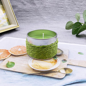 Ll07 Factory Outlet <span class=keywords><strong>2.3</strong></span> Oz Metalen Blik Met Gekleurde Papieren Snaren Bevat Geurkaarsen Maatwerk - Product Image 3