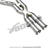 Tuyaux d'échappement en acier inoxydable pour Mercedes-Benz C300 W204 3.0T 2010-2014, silencieux Catback, embouts chromés argentés Valvetronic