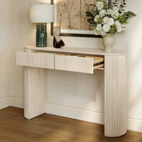 Meuble de salon personnalisé, console avec dessus en marbre et tiroirs