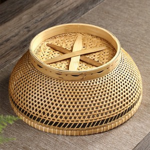 <b>Bamboo</b> Woven Fruit Basket Round Handmade Kitchen Food <b>Container</b> - Product Image 3