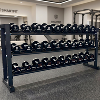 أثقال يد من الصلب الصلب بوزن 5-220 رطل من SMARTFIT، بيع مباشر من المصنع، أثقال يد مغطاة باليوريثان مع شعار مخصص