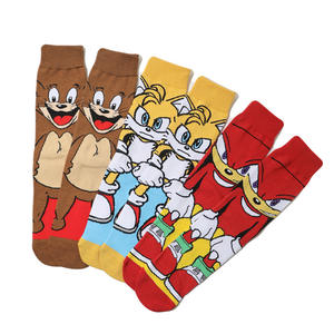 Vente en gros, chaussettes de dessin animé, Logo personnalisé, haute qualité, coton, bande dessinée, mode, joyeux, fou, chaussettes à tricoter - Product Image 4
