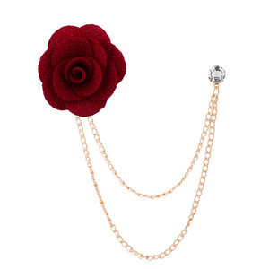 Broche de aleación estilo coreano con borlas, camelia y flor de rosa de tela hecha a mano, accesorio <span class=keywords><strong>para</strong></span> ramo de boda, abrigo o <span class=keywords><strong>vestido</strong></span> formal - Product Image 5