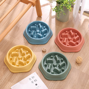Cross Border Bone Shaped Slow Feeding Bowl For Puppies Anti Tipping Anti Slip Dog Bowl 2 In 1 Pet Feeder - Product Image 2